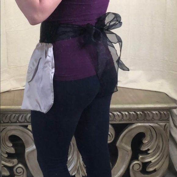 Satin Hostess Cocktail Apron - Picture 2 of 8